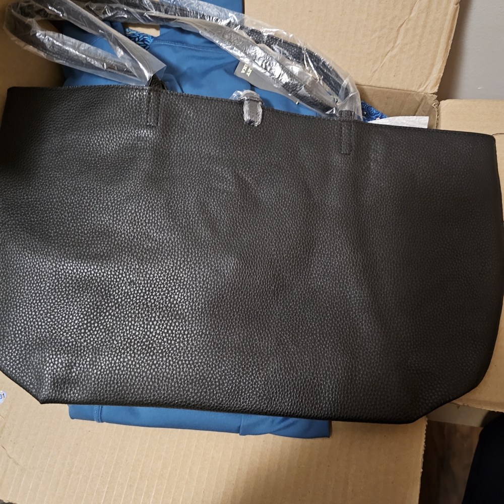 Badgley Mischka Black Tote with Gold Chain Accent - Picture 3 of 4